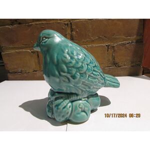 BLUE TURQUOISE BIRD FIGURINE HOME DECOR STATUE